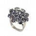 Ring Silver 925 Sterling Women's Blue Onyx Gem Stones Cocktail Handmade A520